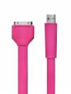 Data & Charge Flat Cable για iPhone 3G/ 3GS 4/ 4S, iPod / iPad - Fancy Pink